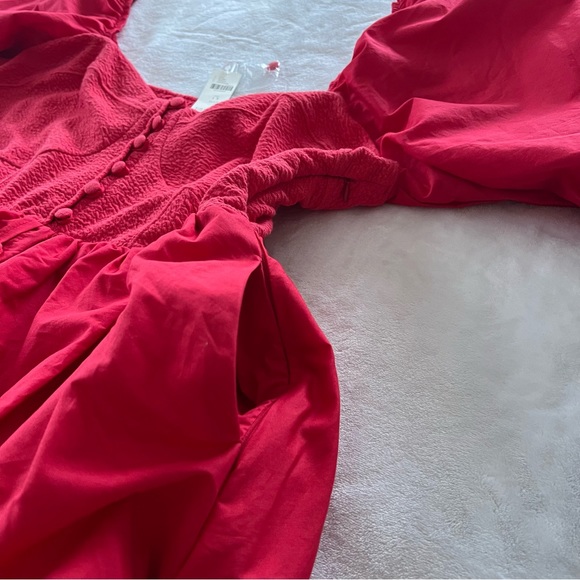 NWT Anthropologie Maeve Puff-Sleeved Sweetheart Mini Dress - Picture 6 of 8